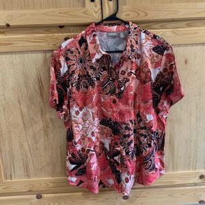 Chico’s printed button front shirt size 3 (US size XL/16)